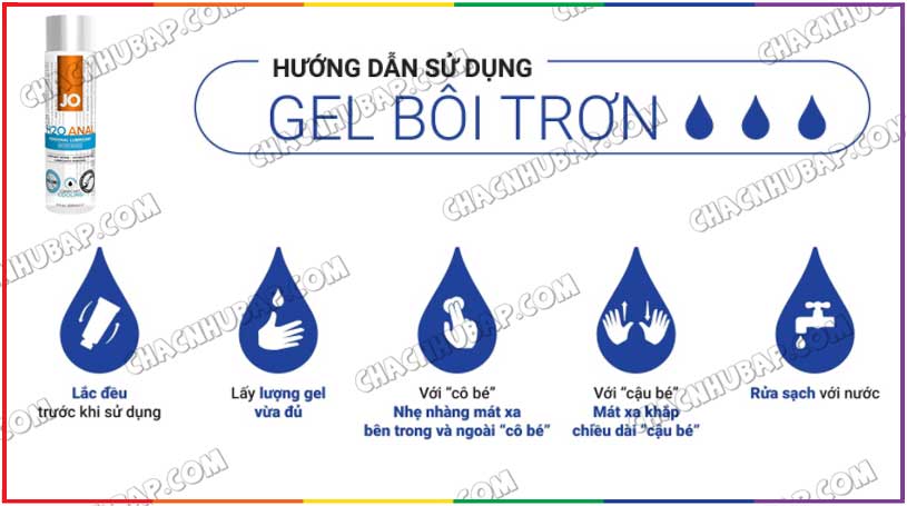 Hướng dẫn sử dụng gel bôi trơn hậu môn Jo H2O Anal Original