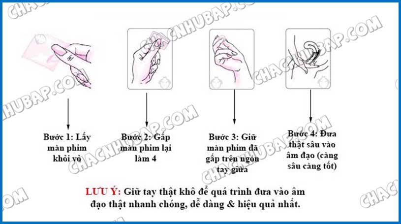 Cách sử dụng màng phim tránh thai VCF