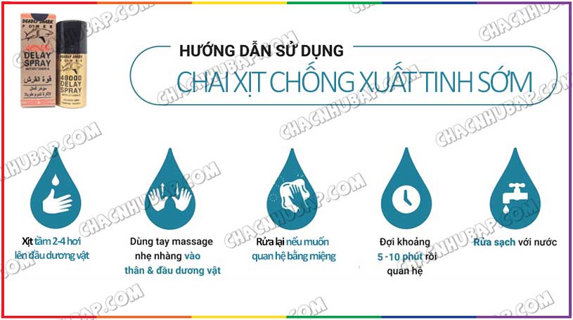Cách dùng chai xịt chống xuất tinh sớm Deadly Shark 48000