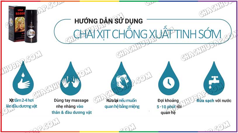 Cách sử dụng chai xịt chống xuất tinh sớm Viga 50000